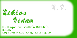 miklos vidam business card